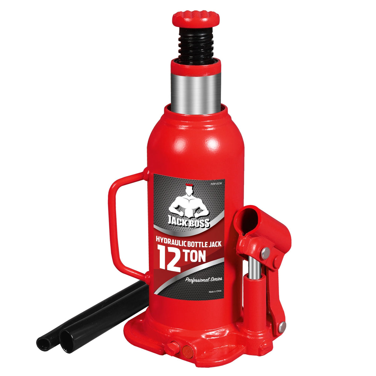 JACK BOSS Bottle Jack 12 Ton Muti-Directional Welded Bottle Jack, Alloy Steel Use for Cars 24,000lb, Red