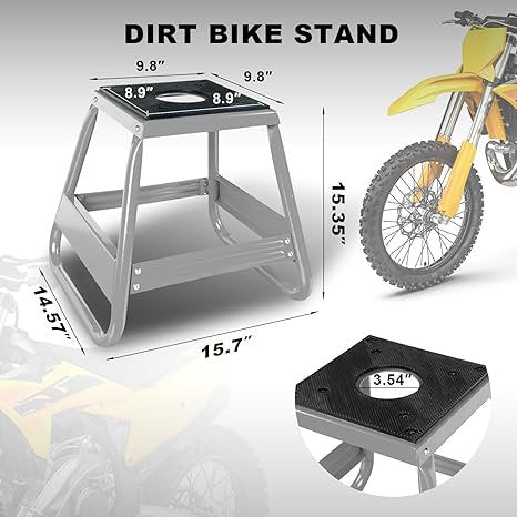 JACK BOSS Motorcycle Stand Lift Dirt Bike Stand, Universal Panel Dirtbike Stand Jack Fit for Yamaha, for Honda and Suitable for Kawasaki, 1000LBS Capacity Removable Maintenance Motocross Stand Silver