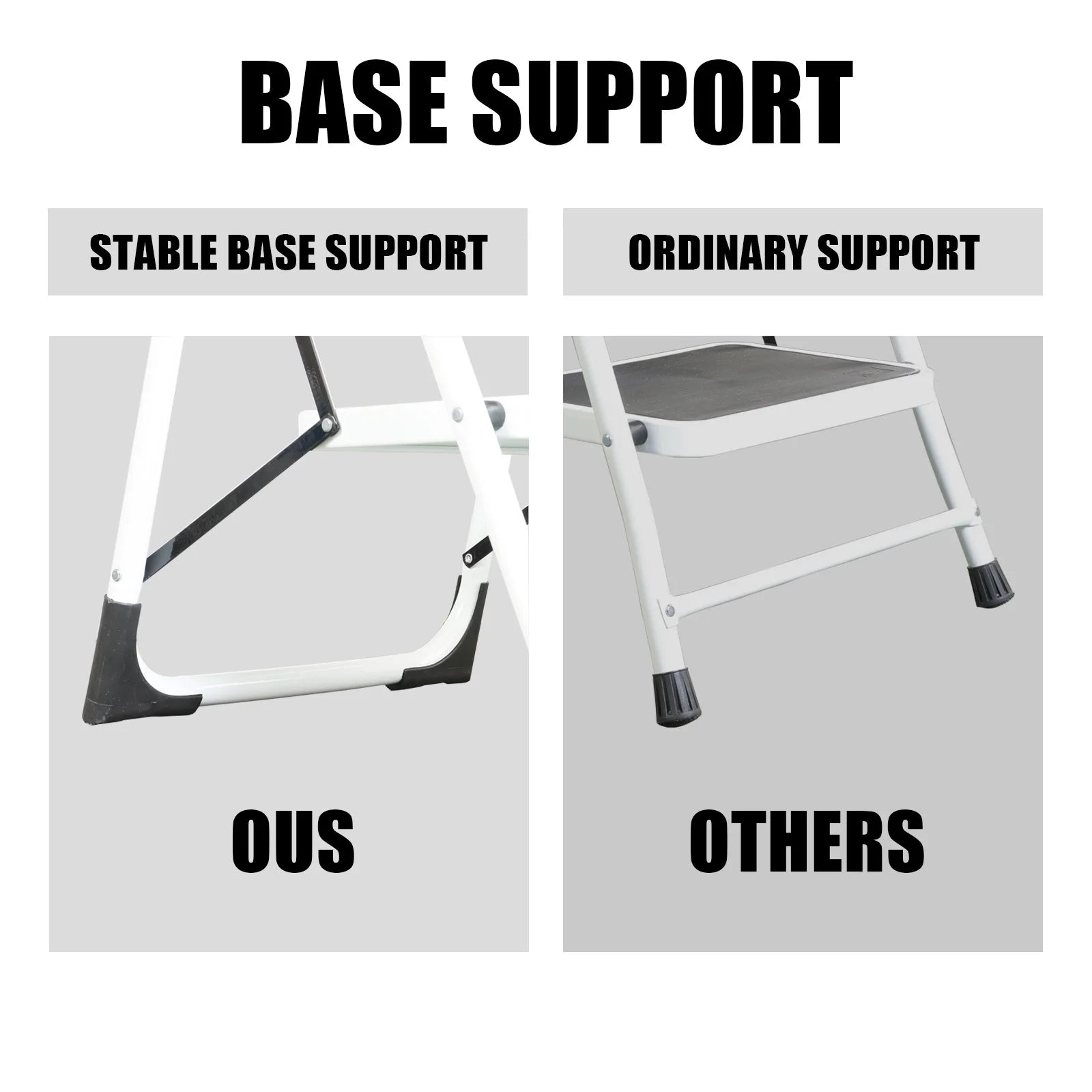 Jack Boss Ladder, Folding Lightweight Step Stool with Wide Anti-Slip Pedal for Home, Office, Kitchen and Garage
