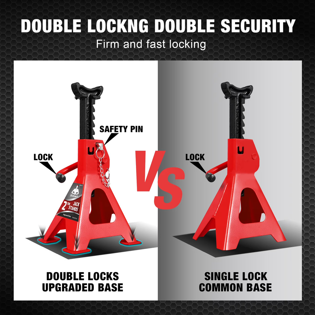 JACK BOSS Jack Stand 2 ton Double Locking,Heavy Duty Steel,AS42001CW
