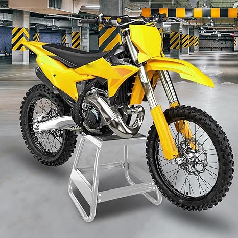 JACK BOSS Motorcycle Stand Lift Dirt Bike Stand, Universal Panel Dirtbike Stand Jack Fit for Yamaha, for Honda and Suitable for Kawasaki, 1000LBS Capacity Removable Maintenance Motocross Stand Silver