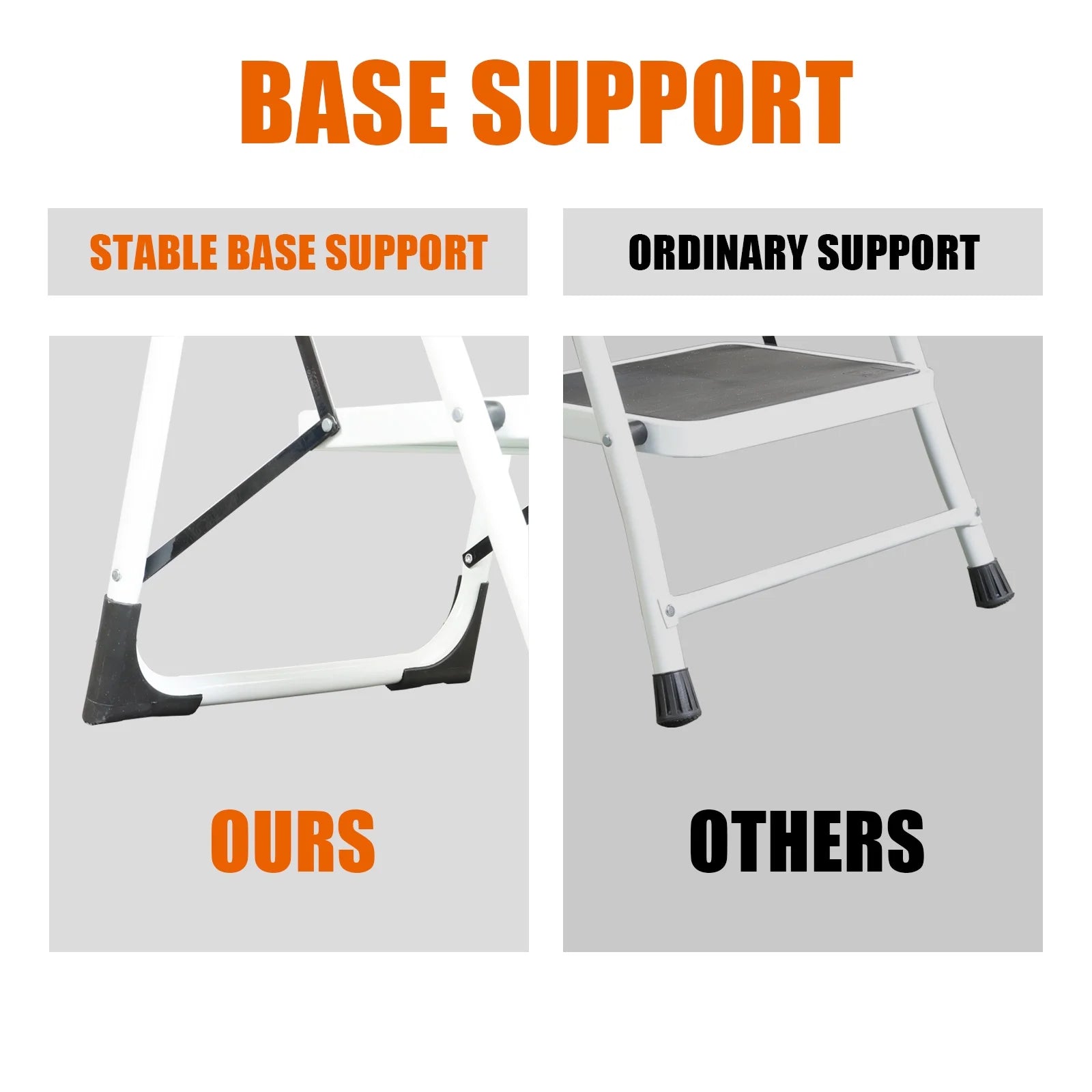 Jack Boss Ladder, Folding Lightweight Step Stool with Wide Anti-Slip Pedal for Home, Office, Kitchen and Garage