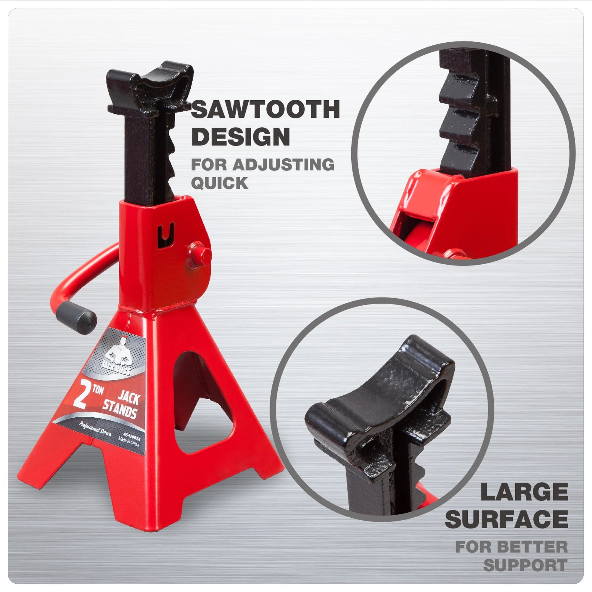 Jack Boss Jack Stands 2 Ton Low Profile Steel Car Jack Stand for Lifting Suvs,2 Pack