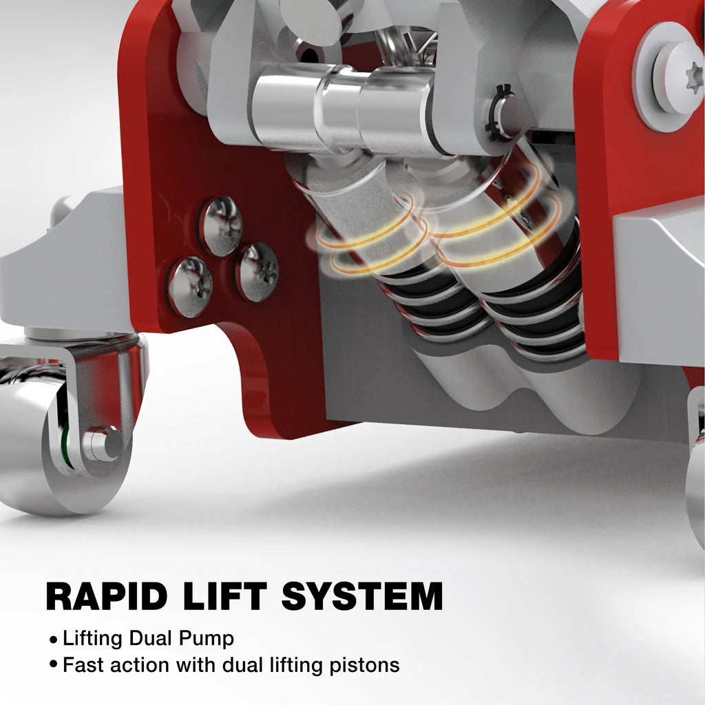 JACK BOSS Floor Jack 3 Ton Hydraulic Low Profile Aluminum and Steel Racing Car Jack with Dual Pump, Rapid Lift