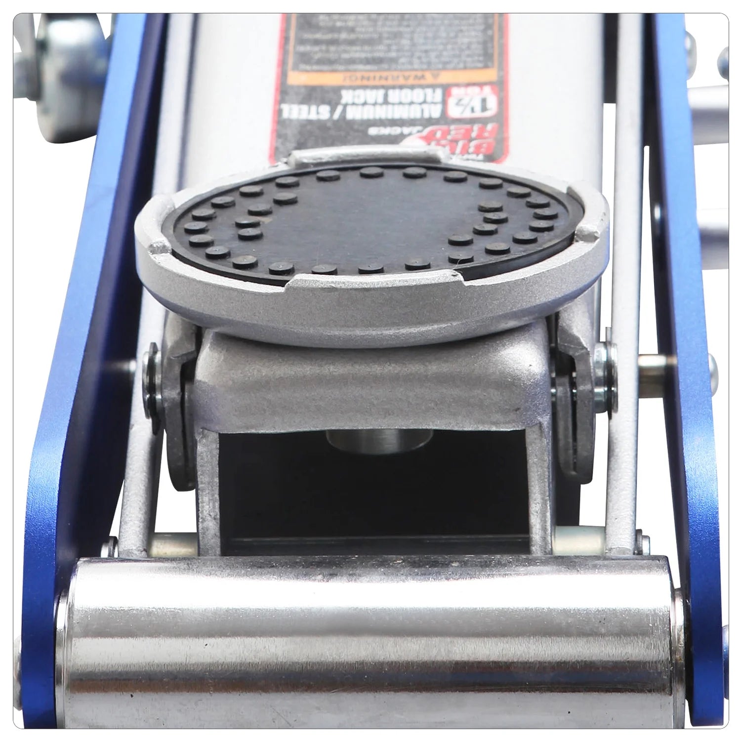 JACK BOSS Hydraulic Low Profile Aluminum and Steel Racing Floor Jack with Dual Piston Quick Lift Pump, 1.5 Ton (3,000 lb) Capacity, Blue