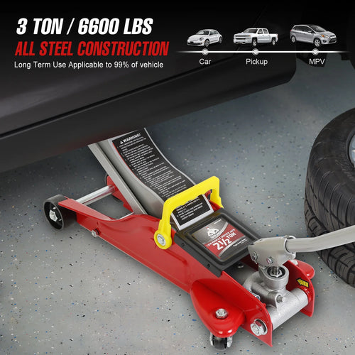 JACK BOSS Floor Jack 2.5 Ton (5500 LBs) Hydraulic Low Profile Trolley Car Jack with Portable Storage Case