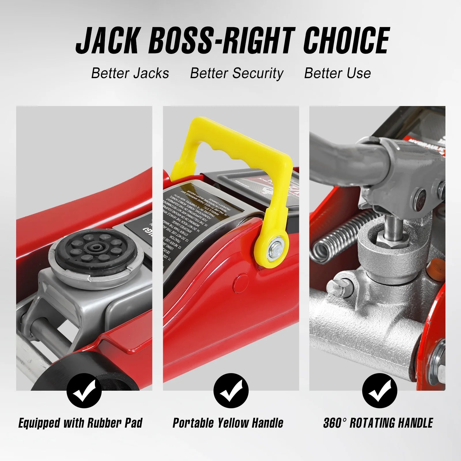 JACK BOSS Floor Jack 2.5 Ton (5500 LBs) Hydraulic Low Profile Trolley Car Jack with Portable Storage Case