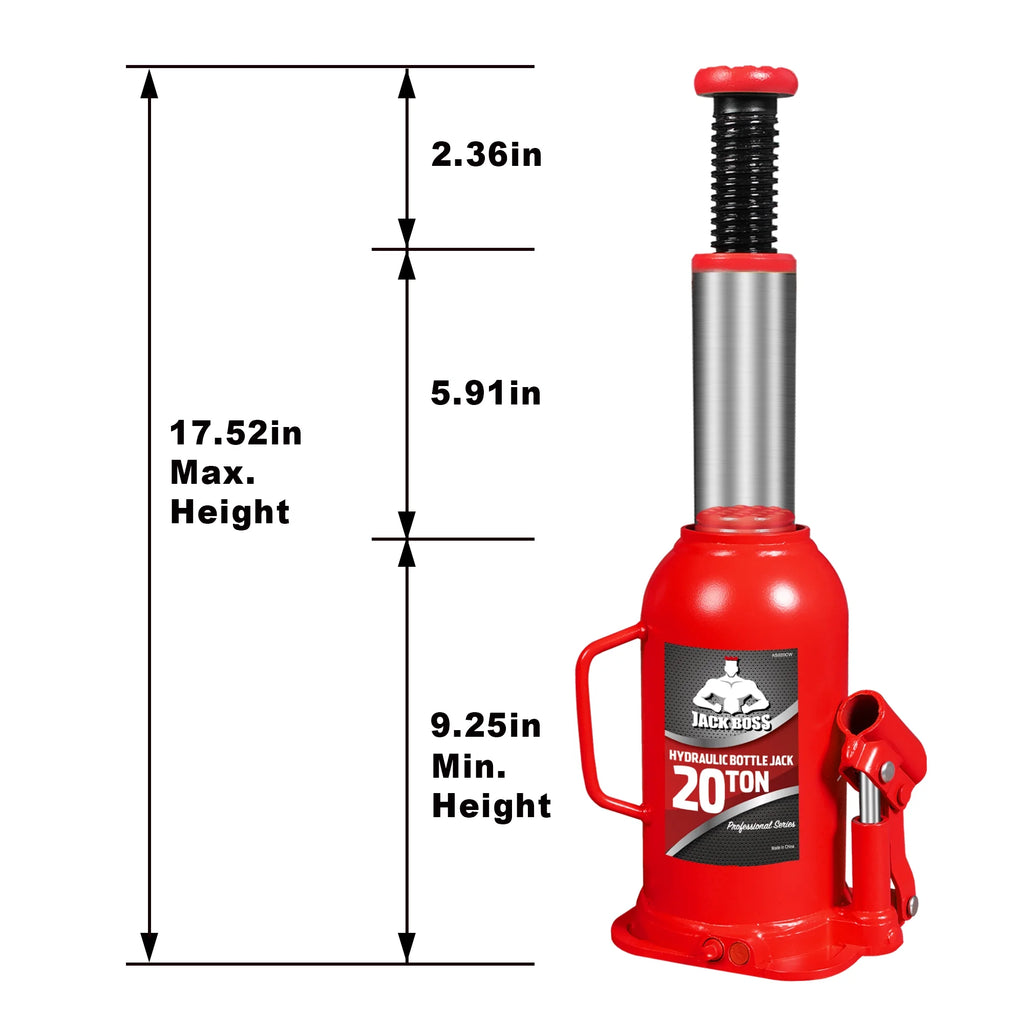 JACK BOSS Bottle Jack 10 Ton Muti-Directional Hydraulic Jack,Alloy Steel,Use for Car, Truck, RV